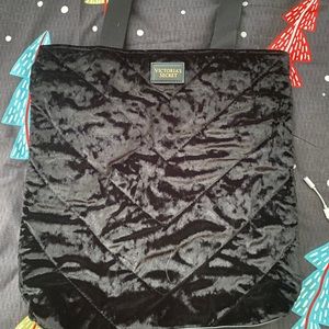 Victoria Secret Black Crushed Velvet Tote